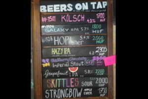 Budapest: 9-tier Hungarian & Craft Beer Tasting w/ snacks - The lineup: 4 canned basics, then 5 on-site craft beers