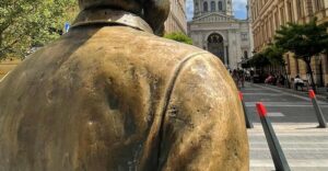 Budapest: Assist the Authorities Outdoor Escape Room Game - Starting at the Fat Police Man Bronze Figure: Your First Real Clue