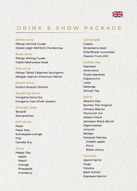 Budapest: Danube Drink and Piano Show - Drinks onboard: what you get with your 3 cocktails or drinks