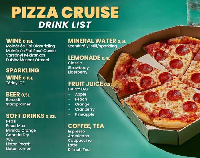 Budapest: Pizza Cruise - Pizza and the included drink: what you actually get