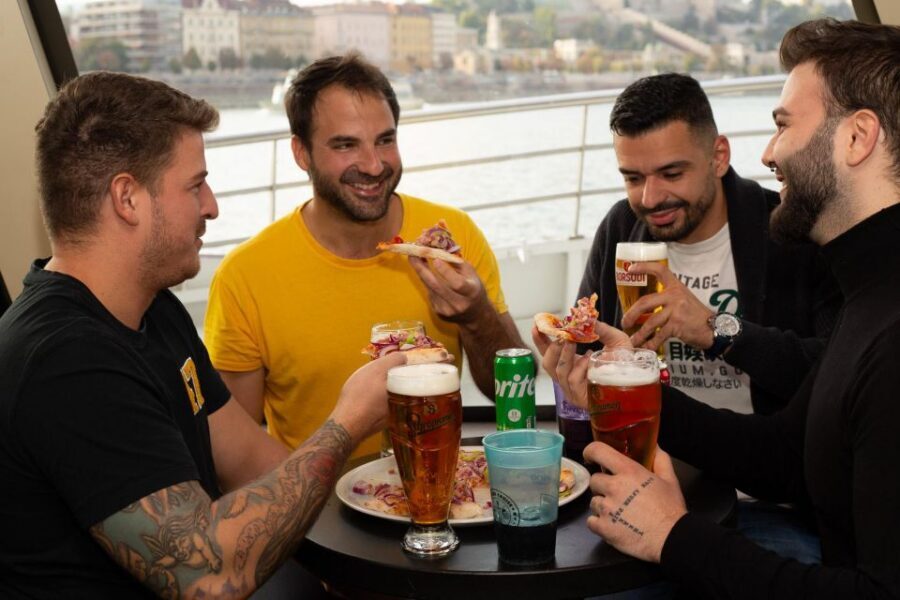 Budapest: Pizza Cruise - On-board vibe: party songs, quick service, and how it feels