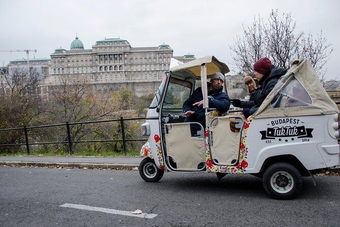 Budapest Tuk Tuk Tour with House of the Unicum Distillery Visit - Széchenyi Bath area and the Jewish Quarter boundary: see the city’s layers