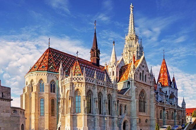 Walk in Buda with Hospital in the Rock Underground Cave Visit - Matthias Church exterior: Gothic details and the royal connection